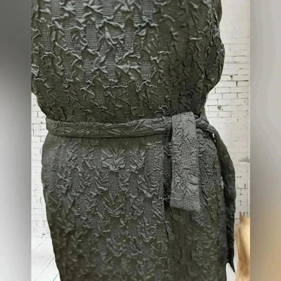 Vintage MISS COUTURE brand little black brocade cocktail 50/60s dress-L - Picture 6 of 11